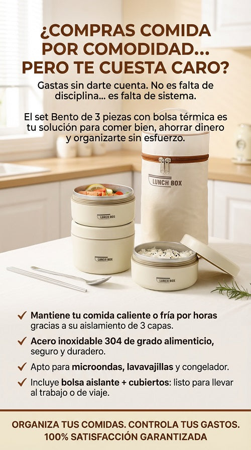 BENTO KISEELY "LONCHERA TERMICA X 3 PIEZAS"