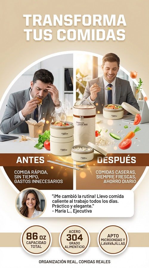 BENTO KISEELY "LONCHERA TERMICA X 3 PIEZAS"